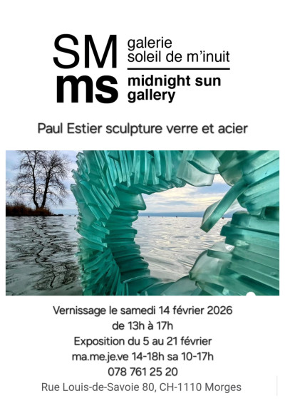 Sculpture verre et acier